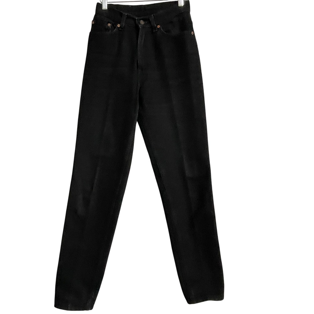 Vintage Levi's 7M Black High Rise Tapered Jeans USA Made 90s Mom Fit 27x30